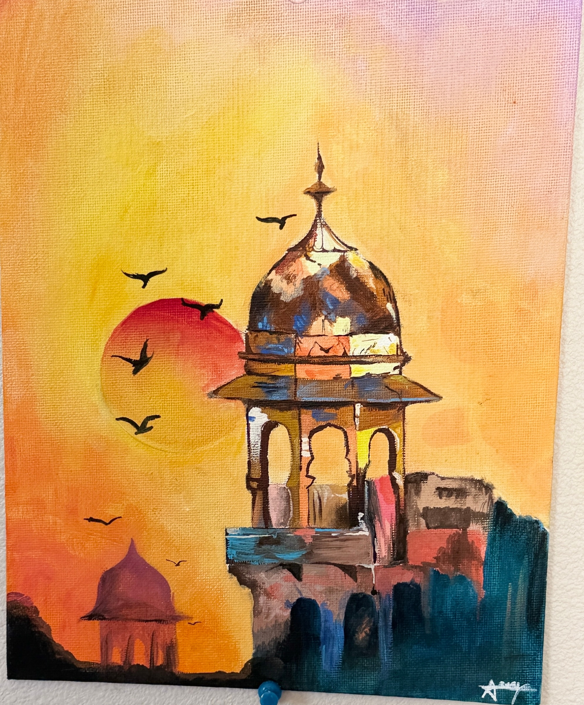Indian Temple at Sunset